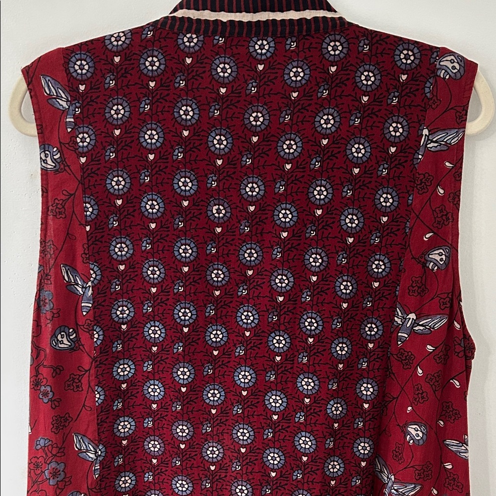 April Cornell Dress XL Burgundy Indian Print Maxi Floral Bohemian Festival - Picture 7 of 16